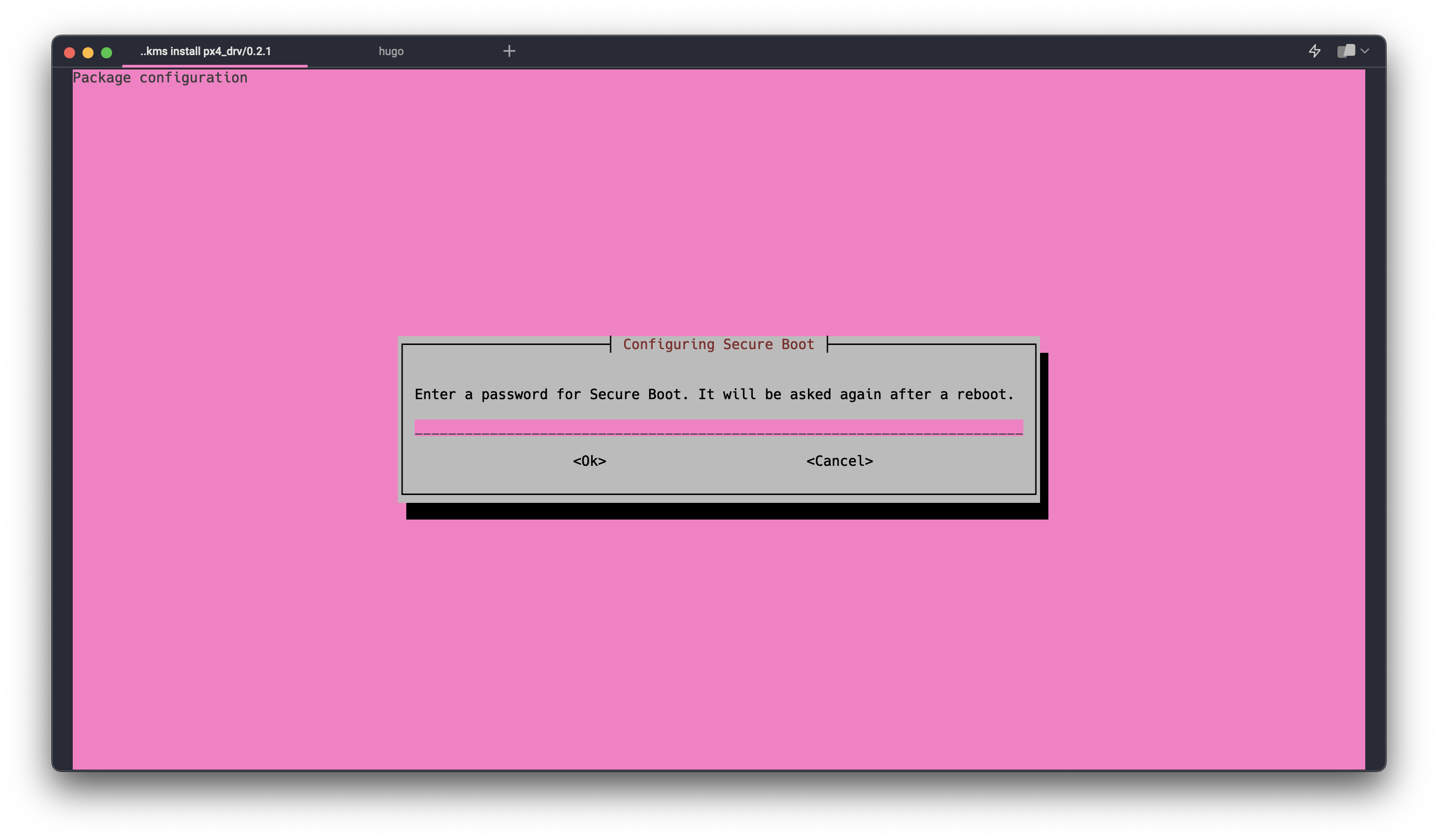 任意のパスワードを入力